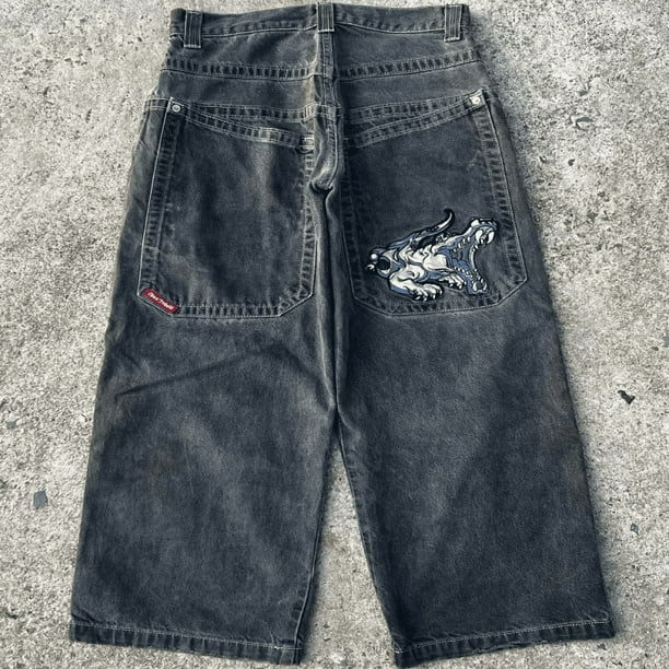 JNCO Jeans New Mens Harajuku Retro Hip Hop Cartoon Embroidery