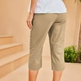 thumbnail image 4 of Zuesphe Khakis Pants for Women Stretch Capri Pants for Women Dressy Casual Womens Flowy Pants Cropped Womens Cargo Pants with Pockets, 4 of 6