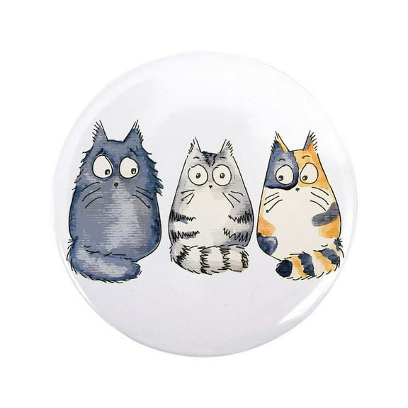 CafePress - Three 3 Cats 3.5 Button - 3.5" Button