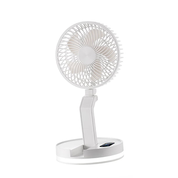 Ventilador de escritorio, ventilador de mesa de 3 velocidades para mesa o colgante, potente ventilador portátil con luz para el hogar, viajes,