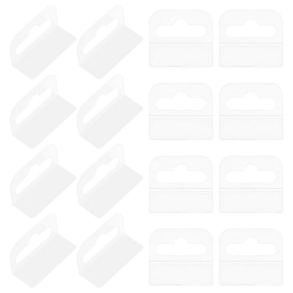 FRCOLOR 100Pcs Clear Self Adhesive Hanging Tabs with Slot Hole Plastic for Retail Display Hooks