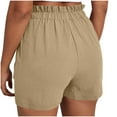 thumbnail image 4 of Lace Trim Beach Shorts for Women High Waisted Drawstring with Outer Pockets, Loose Scoop Hem Casual Vacation Shorts, 4 of 8