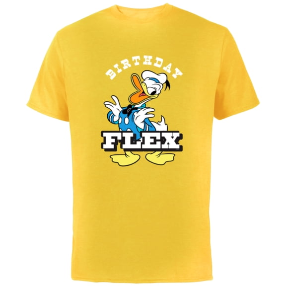Disney Donald Duck Classic Vintage Retro Birthday Flex - Short Sleeve Cotton T-Shirt for Adults - Customized-Yellow