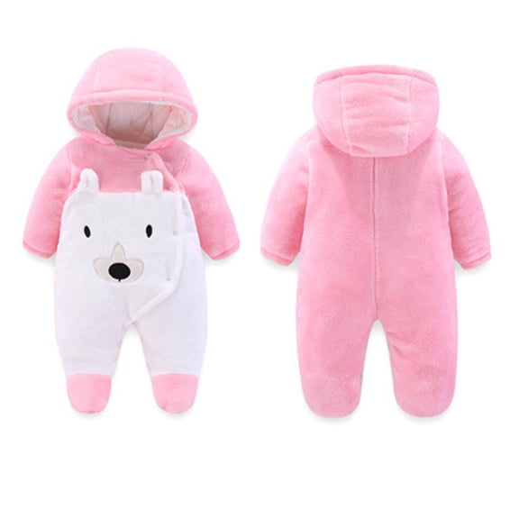 "Gubotare Rompers For Baby Boys Baby Boys Girls Romper Toddler One Piece Solid Color Outfits Long Sleeve Hoodie Playsuit Jumpsuits Clothing,Pink 0-3 Months"