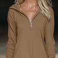 thumbnail image 6 of OGLCCG Tennis Dresses for Women Long Sleeve Ruffled Hem Half Zip V Neck Hooded Dresses Tops Fashion A-Line Flowy Mini Dress Sundresses, 6 of 8