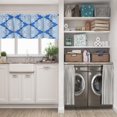 thumbnail image 5 of LALILO Kitchen Curtain Valance Blue And White Ornamental Rod Pocket Window Curtain 52"x 18" Set of 2, 5 of 5