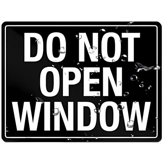 Do Not Open Window Sign - 8"x12" Durable Plastic Sign with Adhesive Back, Rustic Decor for Business Restaurant