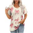 thumbnail image 2 of Otvok Womens Fashion Printed Short Sleeve T-Shirt Round Neck Spring Blouses, 2 of 6
