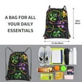 thumbnail image 3 of Wukai Mardi Gras6 Waterproof Drawstring Backpack with Zipper Pocket,Large Foldable Gym Bag for Women and Men, Perfect for Sports, Yoga, and Travel, 3 of 8