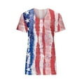 thumbnail image 4 of Xihbxyly Womens Plus Size Tops Summer Short Sleeve T-Shirt Casual Loose V Neck Tee Shirts July 4 Shirts for Women Independence Day Tops #2, 4 of 5