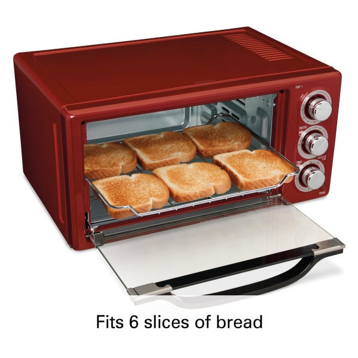 Hamilton Beach 6 Slice Toaster Convection/Broiler Oven | Red Model# 31514 - image 2 of 6
