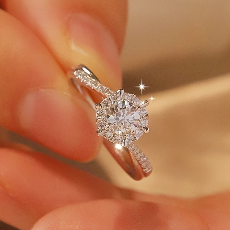 Moissanite Rings For Women, Women's Wedding & Engagement Rings, Luxury Round Cut, 1CT D Color VVS1, 925 Sterling Silver