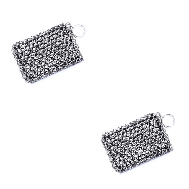 Advancent Limpiador de ollas, fregador de acero inoxidable, herramientas para frotar utensilios de cocina, herramienta para fregar, utensilio de Negro 2Conjunto