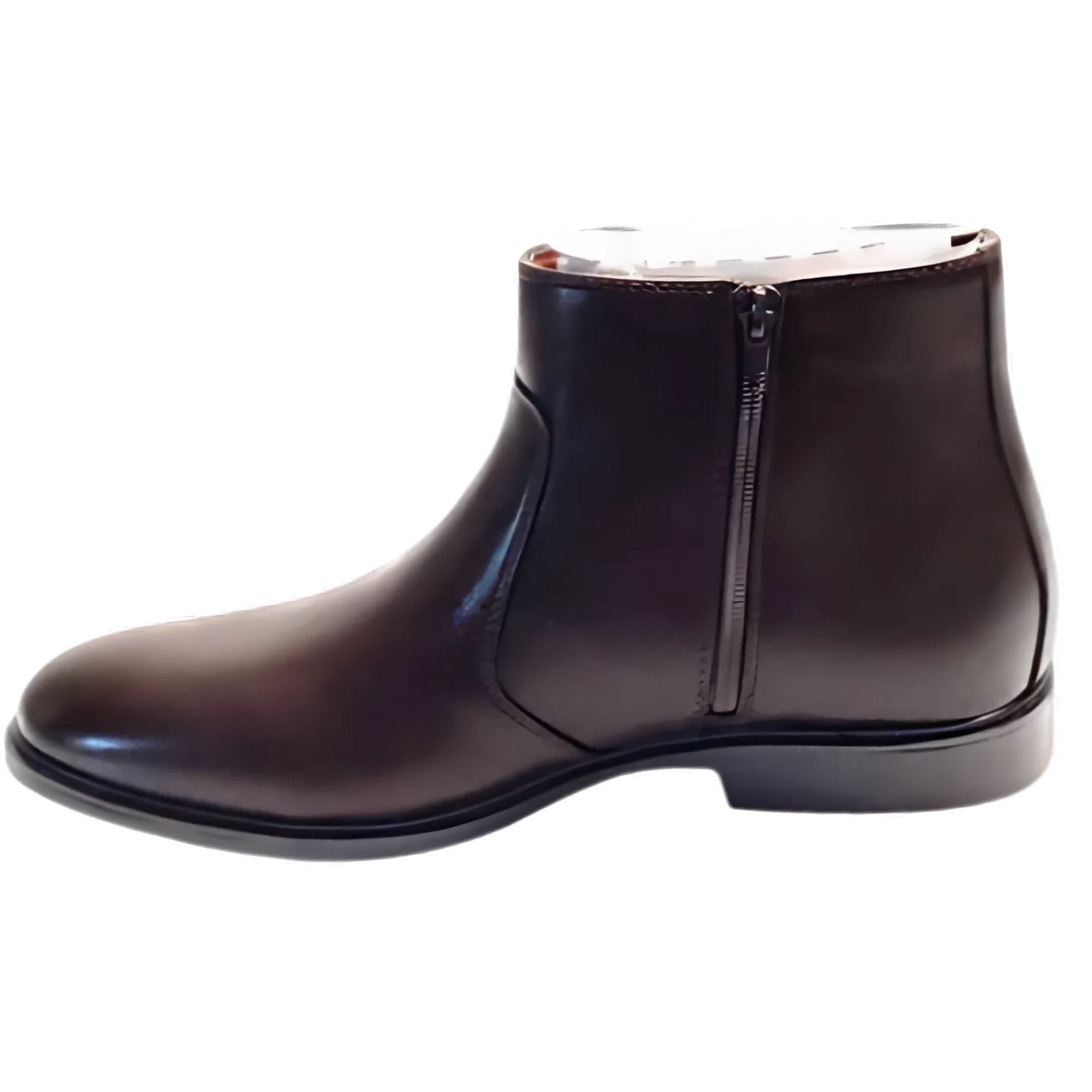 Men’s Alfani Liam Brown Boots Sz 8.5M Alfani Men Liam Side-Zip Dress | Espresso Brown Faux Leather  main image 3