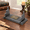 Small, variant on Small Beechwood Metal Tiered Wand Display Stand With Owl Emblem, Holds 3 Wands