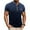 Dark Blue（mens shirts）, variant on George Henley Shirts for Men,Color Block,Short Sleeve Tops,Slim Fit,Soft,Button Placket,Chest Pocket,Casual Wear Tees,Blue,Size 3XL