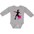 thumbnail image 3 of Inktastic Girl Playing Soccer- Pink and Yellow Stars Girls Long Sleeve Baby Bodysuit, 3 of 5