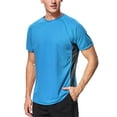 thumbnail image 1 of Attraco Men Short Sleeve Rash Guard Swimwear UPF 50+ Running Swimming Shirt Color Block, 1 of 6