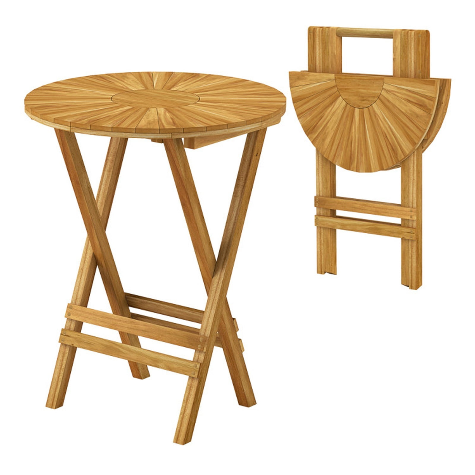 Furnibear Outdoor Side End Table Solid Teak Wood for Patio Porch Poolside Natural 220 lbs Capacity Weather-Resistant Outdoor Furniture