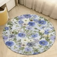 thumbnail image 4 of Floral Colorful Flower Washable Round Rug -Circle Area Rugs for Nursery Bedroom, Vintage Non Slip Non Shedding Low Pile Carpet for Living Room Coffee Table Entryway, 4 of 6