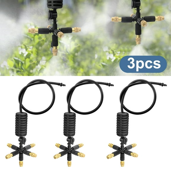 3pcs Water Misting Nozzles Kit, TSV 5 Way Garden Spray Irrigation Cooling System Quick Connect