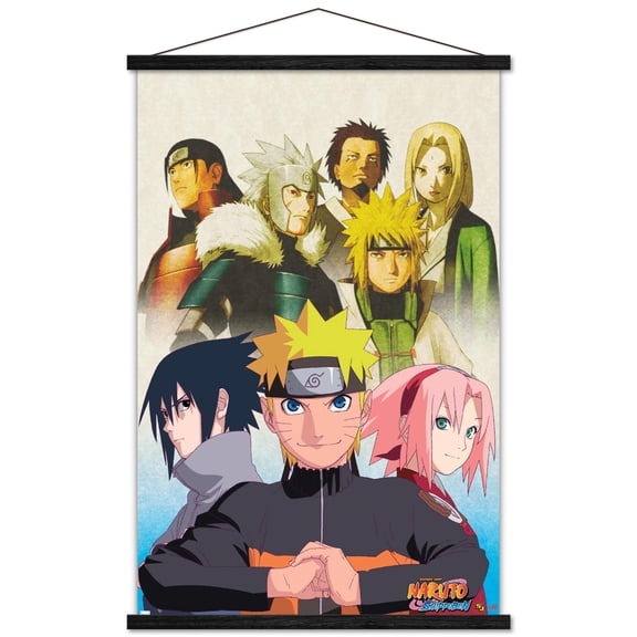 Naruto - Key Art Wall Poster with Wooden Magnetic Frame, 22.375" x 34"