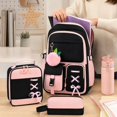 thumbnail image 3 of 3 Pack Backpack for Kids Bookbag with Lunch Box & Pencil Case Set Waterproof Cute Bow Girls School Bag for Elementary Middle High College School Student, 3 of 5
