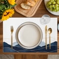 thumbnail image 3 of Placemat Abstract Dark Blue Mountain Placemats for Dining Table Yellow Sun Washable Table Mats for Party Kitchen Dining Decoration, 3 of 7