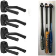 thumbnail image 1 of Lindbes 4 Pack Wall Mount Vertical Baseball Bat Holder Black, 1 of 3