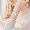 thumbnail image 3 of Reloj de pulsera Bling Bling analógico redondo de aleación de Cuarzo con correa abierta Esfera blanca Números arábigos, 3 of 9
