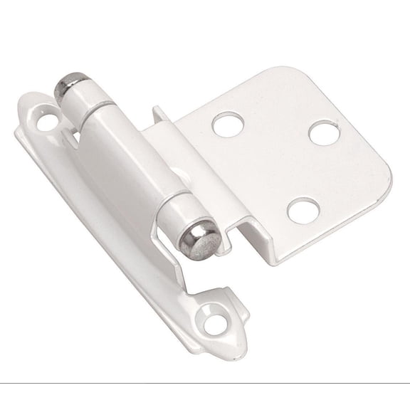 Amerock BP7128W-XCP5 Face Mount Self-Closing Cabinet Hinge For Kitchen And Cabinet Hardware 3/8" Inset White - pack of 5