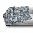 thumbnail image 3 of Palm Tree Soft Flannel Fleece Throw Blanket, Hawaiian Pattern with Paper Boats on Worn Sea Waves Coastal Artwork, Cozy Plush for Indoor and Outdoor Use, 50" x 70", Blue Dark Blue White, by Ambesonne, 3 of 6