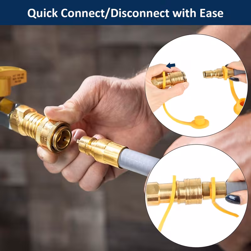 thumbnail image 3 of 36 Feet 3/8" ID Natural Gas Hose, Low Pressure LPG Hose with Quick Connect, for Weber, Char-broil, Pizza Oven, Patio Heater and More, CSA Certified, 3 of 6