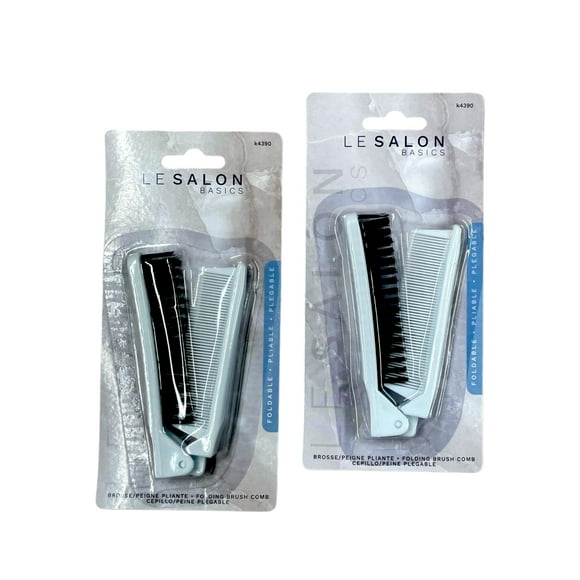 Brosse/peigne à Cheveux de Poche de Voyage Compacte et Pliable, 1 Rouge 1 Blanc par Le Salon