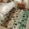 thumbnail image 4 of Teal Brown Area Rug 4x6 FT, Non Slip Kids Room Carpet, Pet Paw Printed Farmhouse Dog Claws Wood Grain Washable Soft Floor Carpet Non-Shedding Throw Rug for Dorm Kitchen Study Room Home Office Bedside, 4 of 9