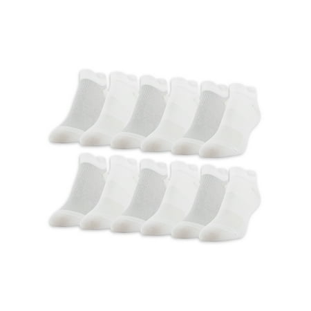 

Peds Womens All Day Active No Show Socks with Double Tabs 12 Pairs
