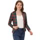 thumbnail image 1 of Allegra K Chaqueta Tipo Blazer Informal Con Solapa De Muesca Y Manga Larga Para Mujer Cuadros verdes S, 1 of 5