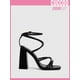 thumbnail image 3 of Everyday Collection Women Criss Cross Buckle Decor Chunky Heeled Sandals, Elegant Black Ankle Strap Sandals For Summer, 3 of 5