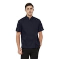 thumbnail image 3 of Toptie Short Sleeve Chef Coat Jacket Navy Lightweight Button Chef Uniform, 3 of 6