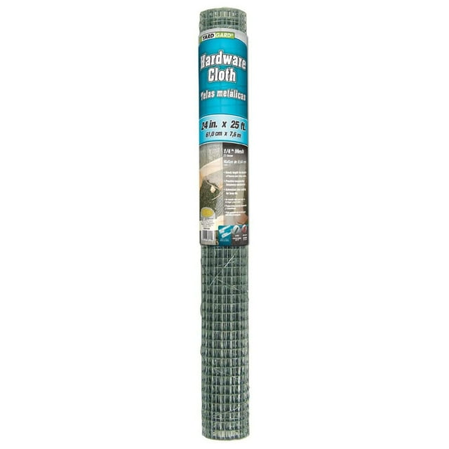 YardGard 2' x 25' 1/4" Square Mesh Wire Hardware Cloth Poultry Fence