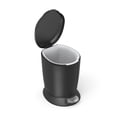 thumbnail image 2 of Simplehuman 6 Liter / 1.6 Gallon Small Round Bathroom Step Garbage Can, Black Plastic, 2 of 3