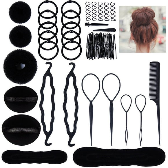 Hair Hairstyles Set Hair Accessories Hair Ties Hair Pins Clip Pads Hair Styling Tool Set Hair Styling