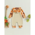 thumbnail image 3 of Infant Baby Boys Girls Thanksgiving Jumpsuit Turkey Letter Print Round Neck Long Sleeve Hood Romper, 3 of 7