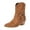 Brown, variant on Women Men Ankle Boots Chunky Heel Side Zipper Pointed Toe Fashion Casual Chelsea Boots