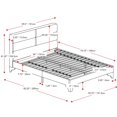 thumbnail image 3 of CorLiving Bellevue Adult Full Sized Upholstered Bedframe with Rectangle Tufted Headboard and Slats, No Box Spring Required, 3 of 9