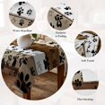 thumbnail image 5 of Brown Beige Farmhouse Table Cloth Waterproof Tablecloths, Black Dog Paw Vintage Wooden Tablecloth Dining Table Cover for Kitchen Party Tabletop Outdoor, Rectangle Tablecloth 52x70 Inch, 5 of 9