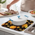 thumbnail image 2 of Fall Pumpkin Dish Drying Mat for Kitchen Autumn Maple Leaves Thanksgiving Day Microfiber Drying Mats Absorbent Reversible Dish Pad Medium Dish Draining Mat 16x18 inch, 2 of 7