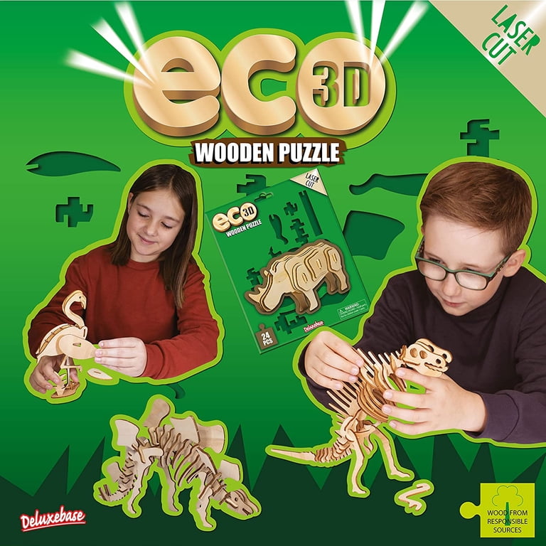 Eco 3D Wooden Puzzle - Giraffe by Deluxebase. DIY Safari Animal