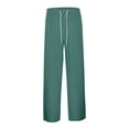thumbnail image 5 of Bibifish Mens Pants Solid Color Button Trousers Comfy Sports Pants Relaxed Fit Elastic Waist Lightweight Breathable Home Wear Casual Sweatpants, 5 of 9