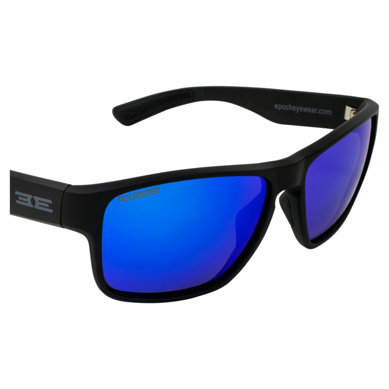 2 Pairs Epoch Eyewear Charlie Sports Sunglasses Black Frame Polarized Smoke  Lens & Blue Mirror Lens